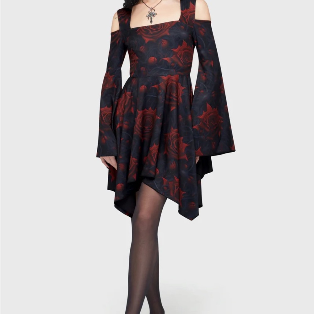 Killstar Blood Rose Mini Dress NWT